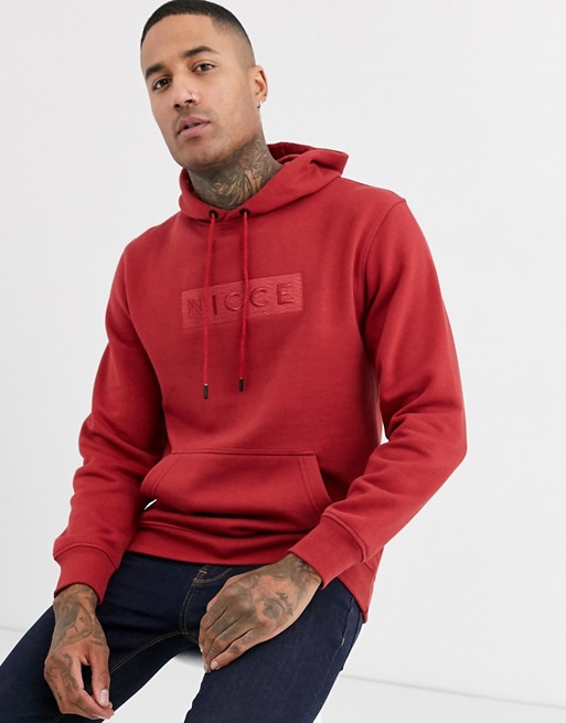 Nicce hoodie with embroidered logo in red