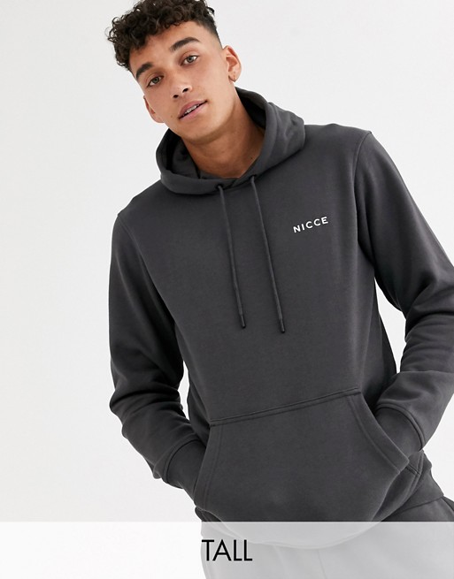 Nicce hoodie with logo in charcoal