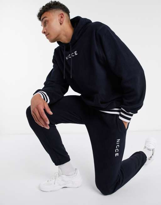 Nicce joggers in navy polar fleece ASOS