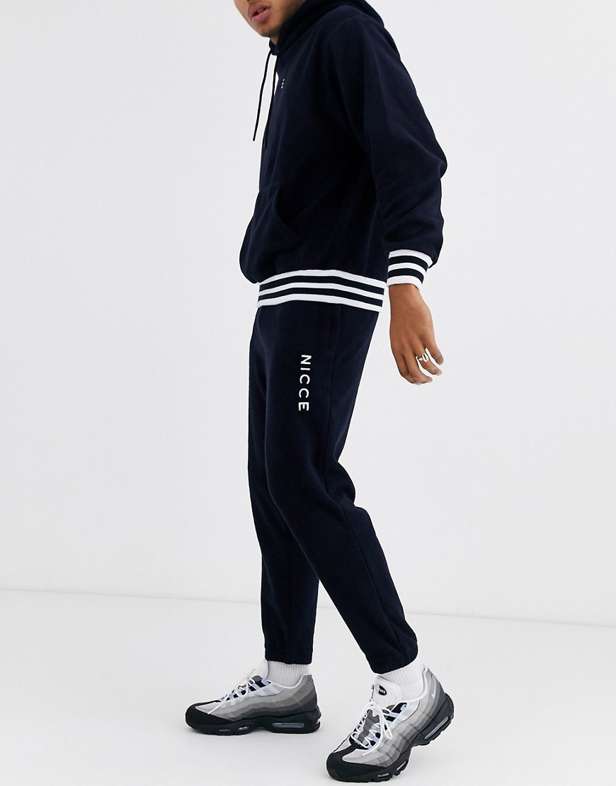 Nicce - Joggers in pile blu navy