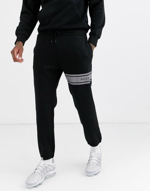 Nicce joggers with leg logo in black | ASOS