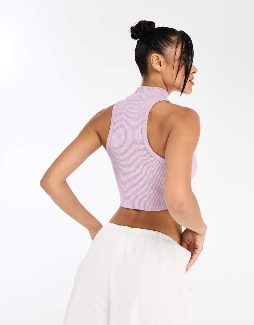 Nicce juno co-ord racer crop top in light pink, 2 of 4