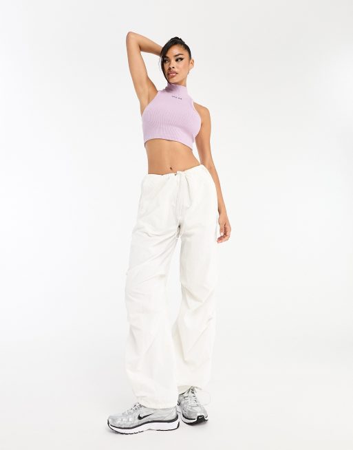 Nicce juno co-ord racer crop top in light pink, 4 of 4