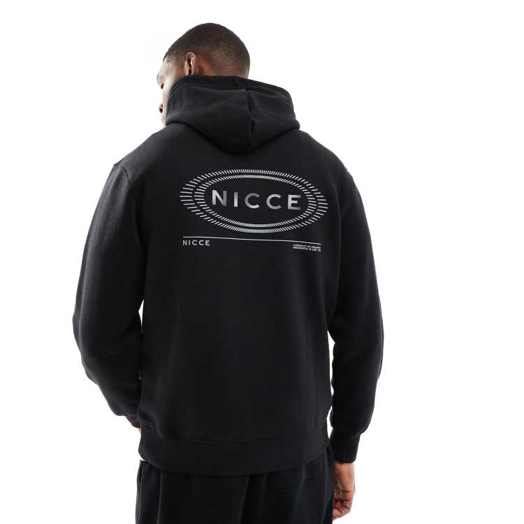 Nicce Kapuzenpullover in Schwarz mit Logo Print auf dem Rucken ASOS