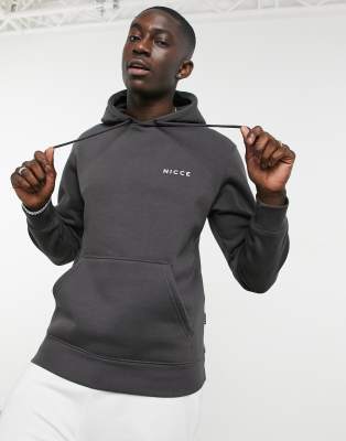 Nicce Kapuzenpullover mit Logo auf der Vorderseite in Anthrazit ASOS