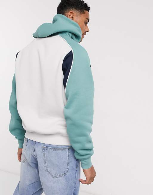 Nicce kodi oversized color block hoodie in gray and mint