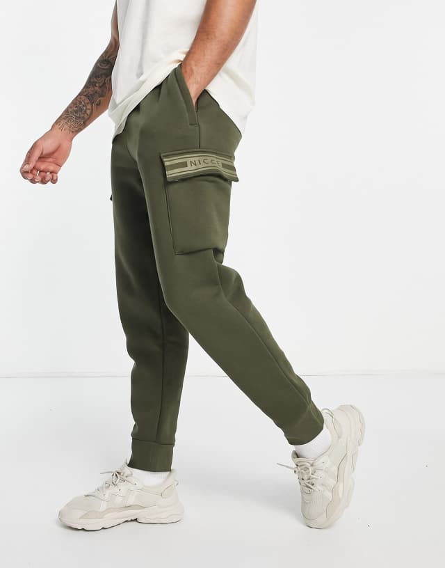 Nicce Kota cargo sweatpants in khaki