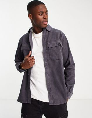Nicce line cord shirt in grey