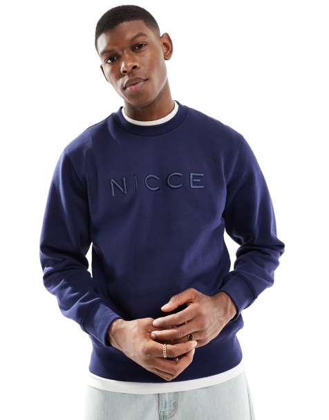 Nicce logo crewneck in navy - view 1