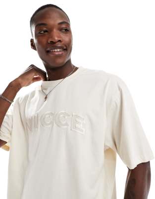 Nicce Nicce logo t-shirt in white-Navy