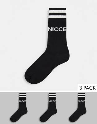 Nicce - Lot de 3 paires de chaussettes - Noir