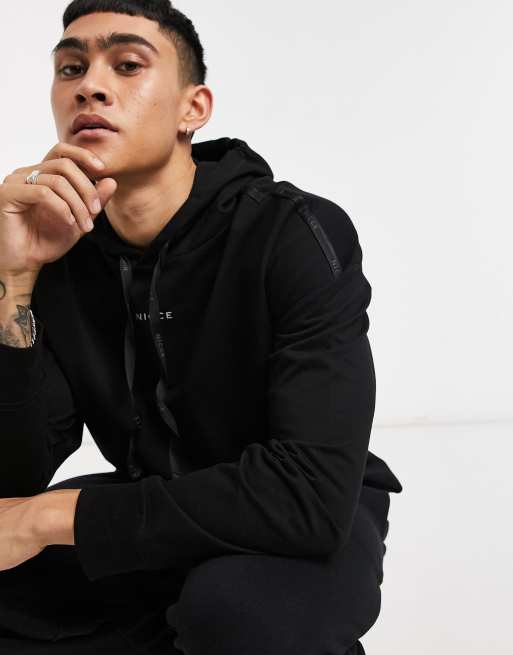 Nicce loungewear sofa hoodie in black, 3 of 4