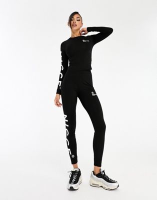 Nicce mara co-ord leggings in black with placement print