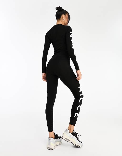 Leggings with Placement Logo Print