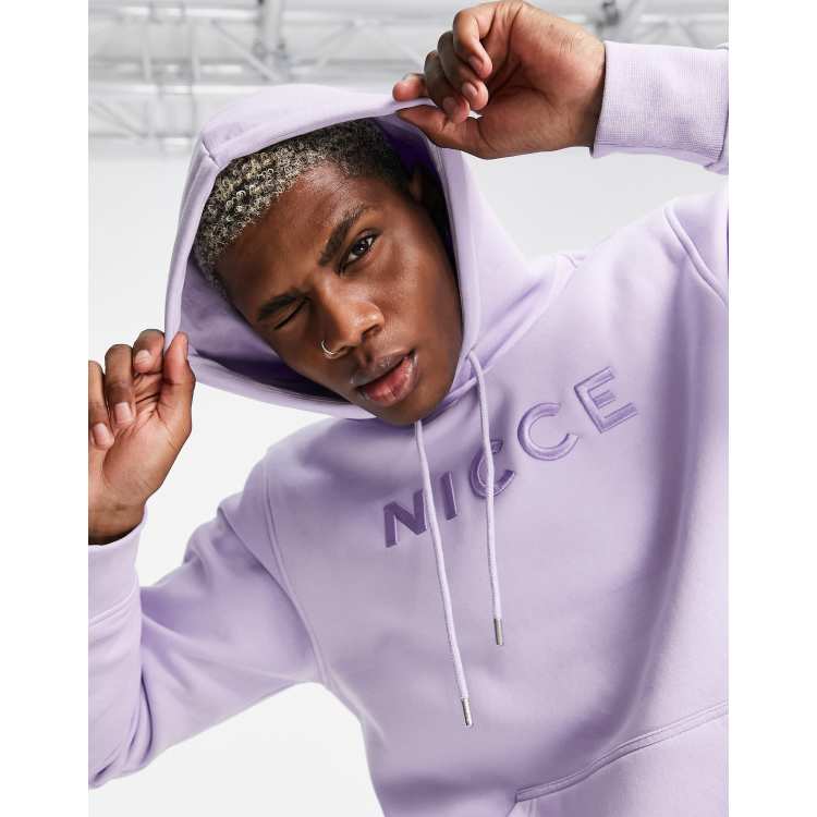 Nicce mercury embroidered hoodie in lilac