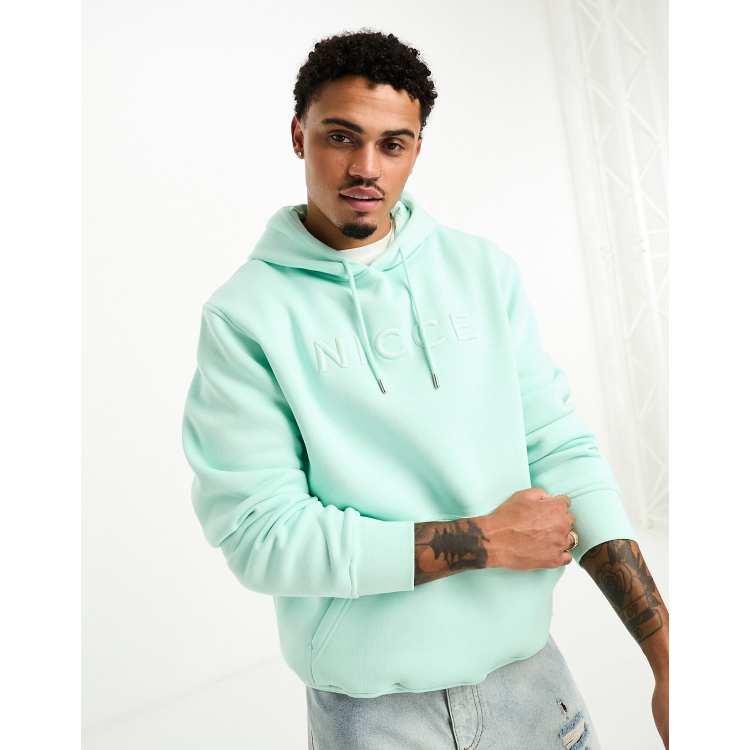 Nicce mercury embroidered logo hoodie in mint green