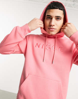 Nicce mercury embroidered logo hoodie in pink