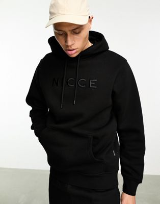 Nicce mercury embroidered logo hoodie in black