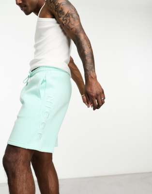 Nicce Nicce mercury jersey shorts in mint-Blue