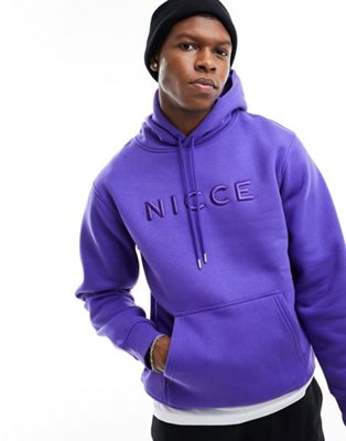 Nicce mercury oversized pullover hoodie in purple with split hem detail