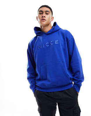 Nicce mercury oversized pullover hoodie in royal blue - ASOS Price Checker