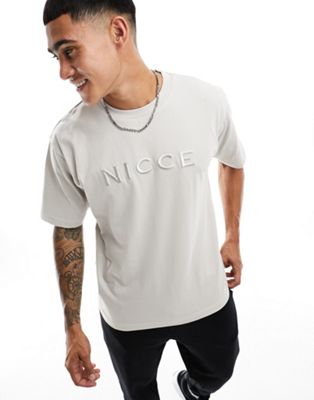 Nicce mercury oversized t-shirt in beige