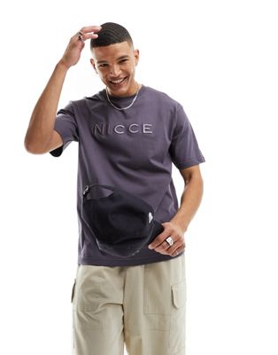 Nicce mercury oversized t-shirt in washed black