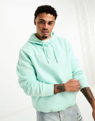 Nicce mercury embroidered logo hoodie in mint green