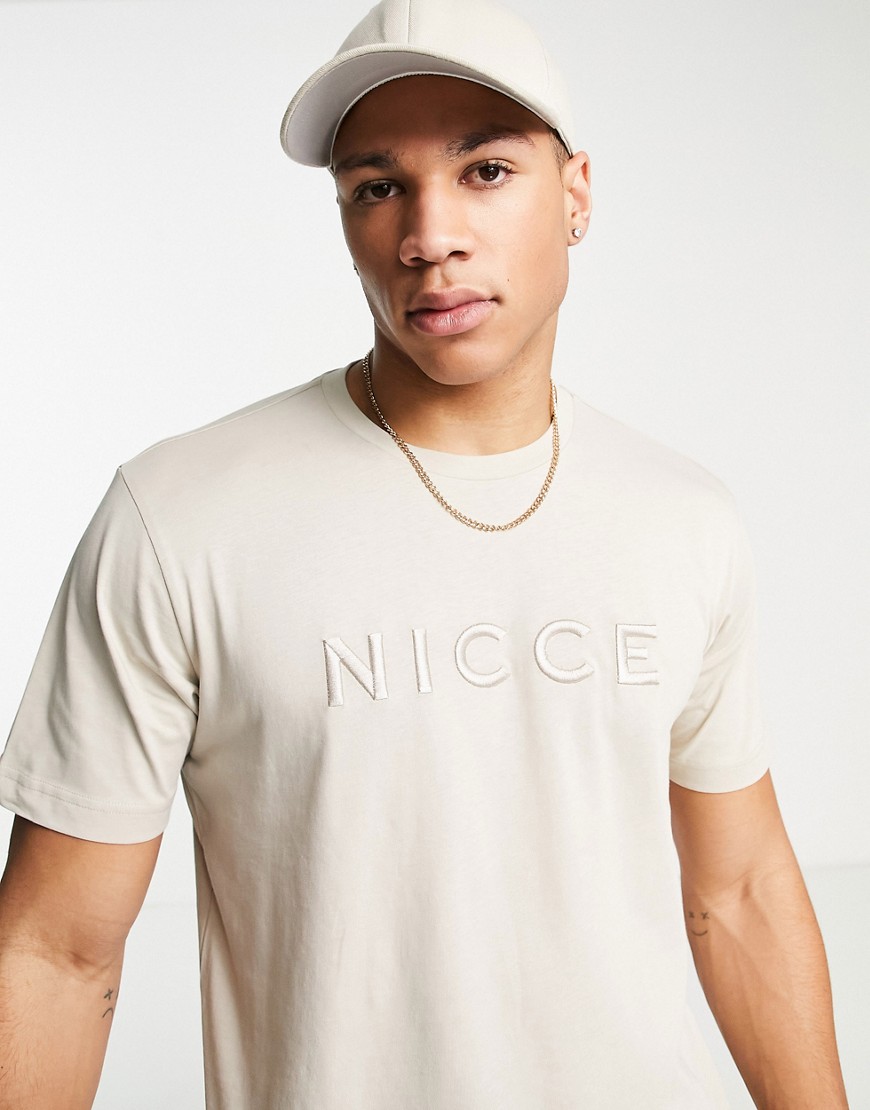 Nicce mercury T-shirt in beige-Neutral