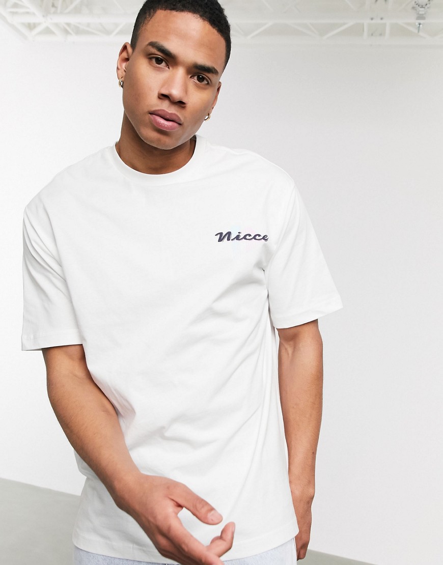 Nicce - Miami - Oversized T-shirt in ivoorkleur-Crème