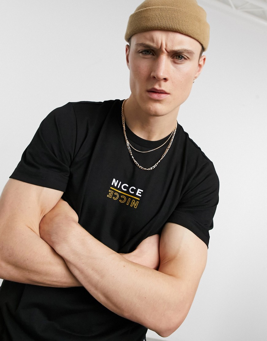 Nicce - Mirage - T-shirt met print op de borst in zwart
