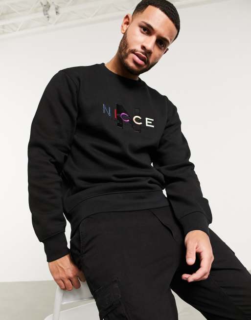 Nicce Monta sweatshirt with embroidered logo in black ASOS