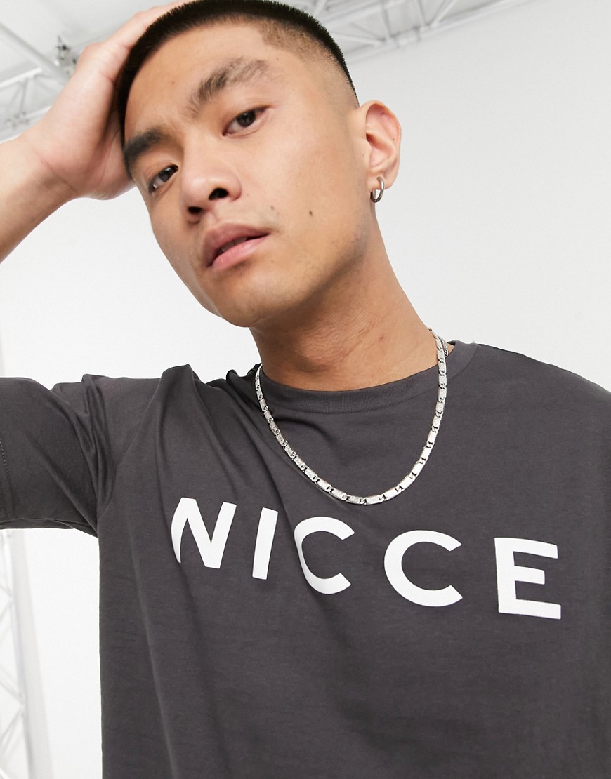 Nicce – mörkgrå t-shirt med logga