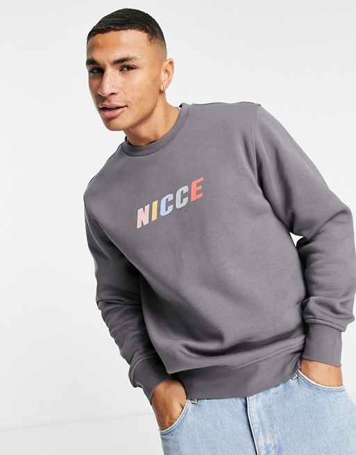 Nicce myriad sweatshirt in grey