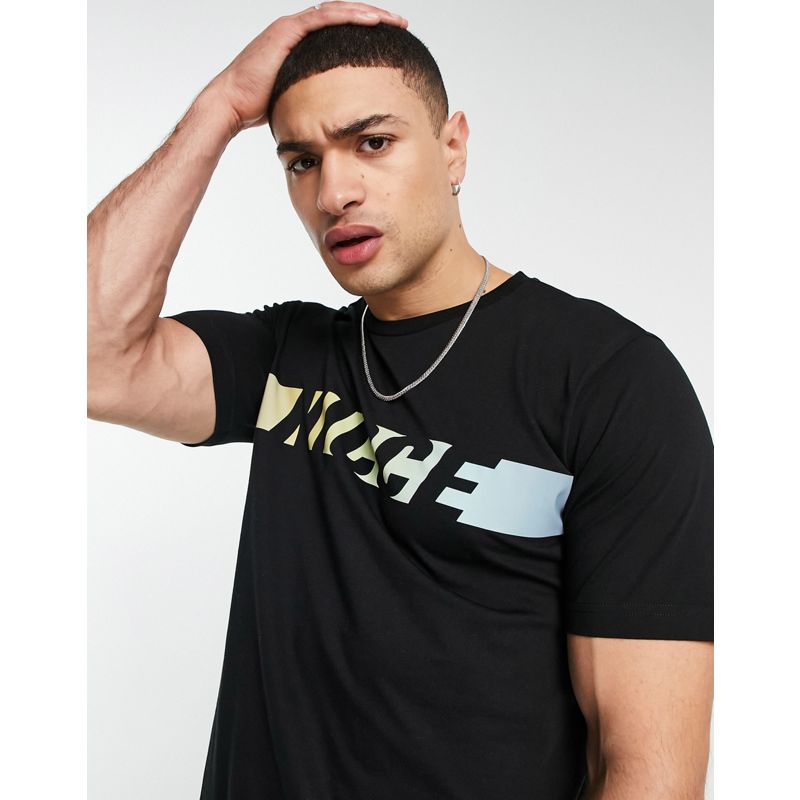Uomo iH3AG NICCE - Omaze - T-shirt nera con stampa sul petto