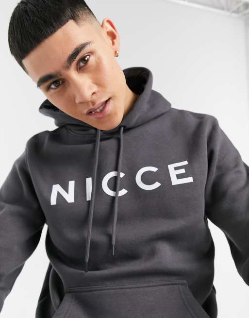 Nicce Original Grauer Kapuzenpullover mit Logo