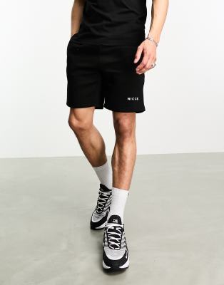 Nicce Nicce original logo jersey shorts in black