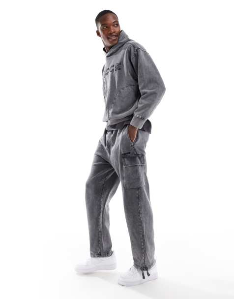 Nicce - Pantalon de jogging d'ensemble coupe cargo - Gris délavé - view 1