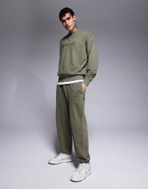 Nicce - Pantalon de jogging d'ensemble - Kaki délavé - view 1
