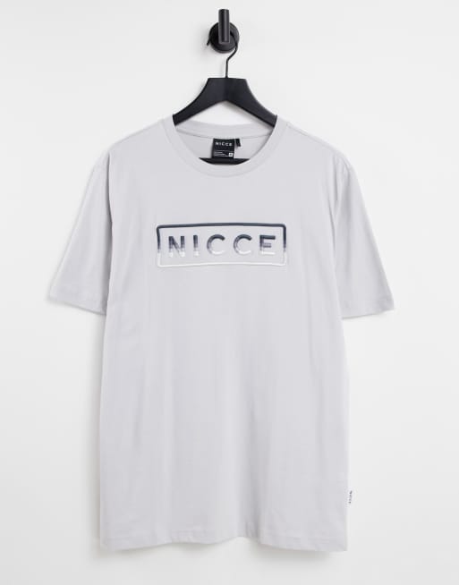 Nicce - Powell - T-shirt met geborduurd logo in grijs