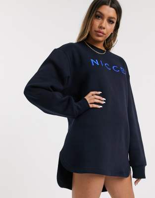 Nicce relaxed sweat dress with embroidered logo ASOS