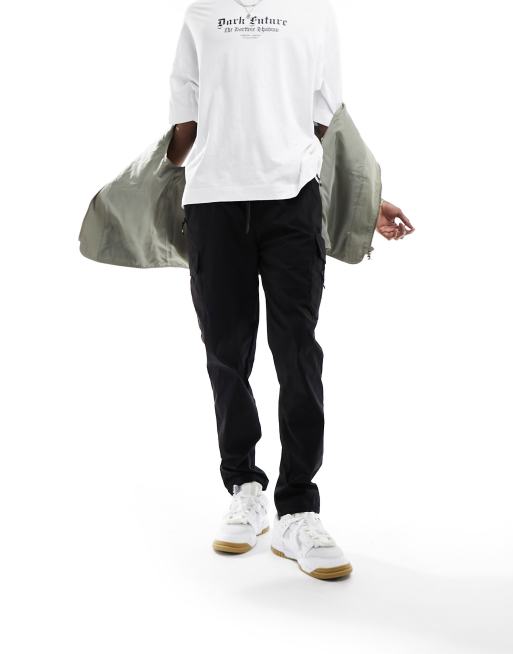 Nicce Shoreline cargo pants in black