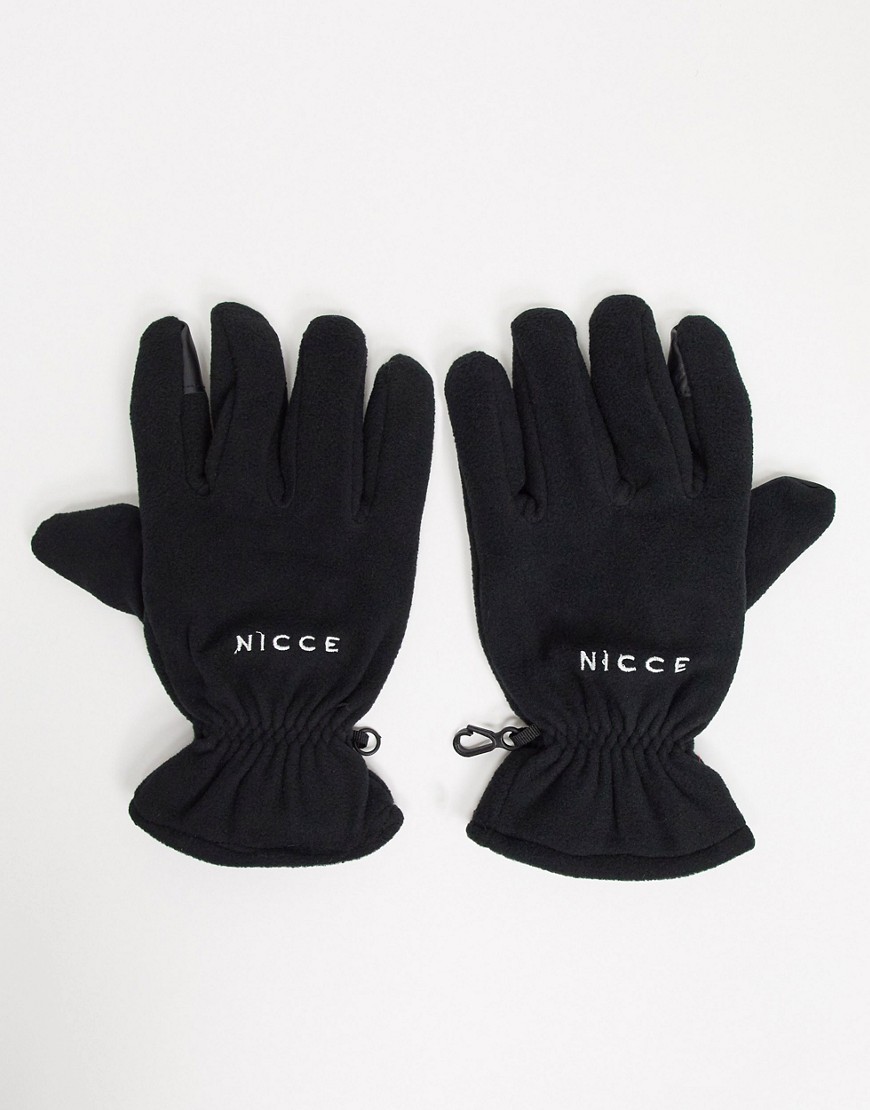 Nicce soft touch gloves in black