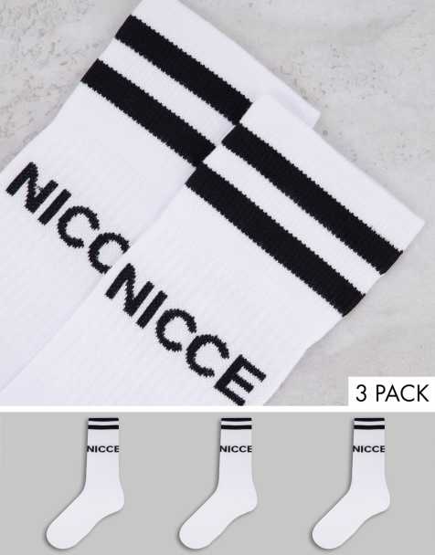 Nicce sports 3 pack logo socks in white - view 1