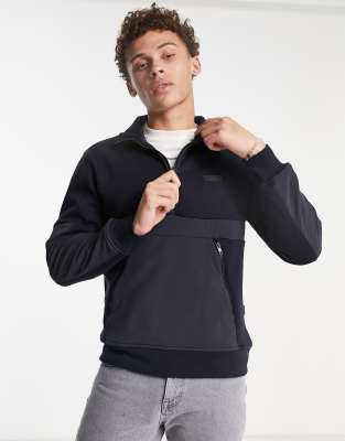 Nicce summit half zip sweatshirt in navy