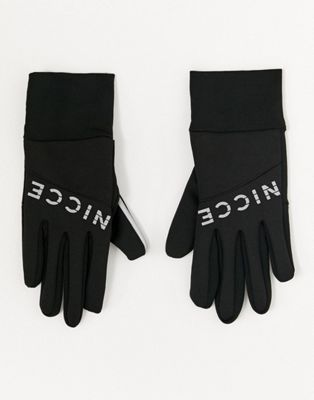 Nicce – Svarta handskar med reflekterande logga