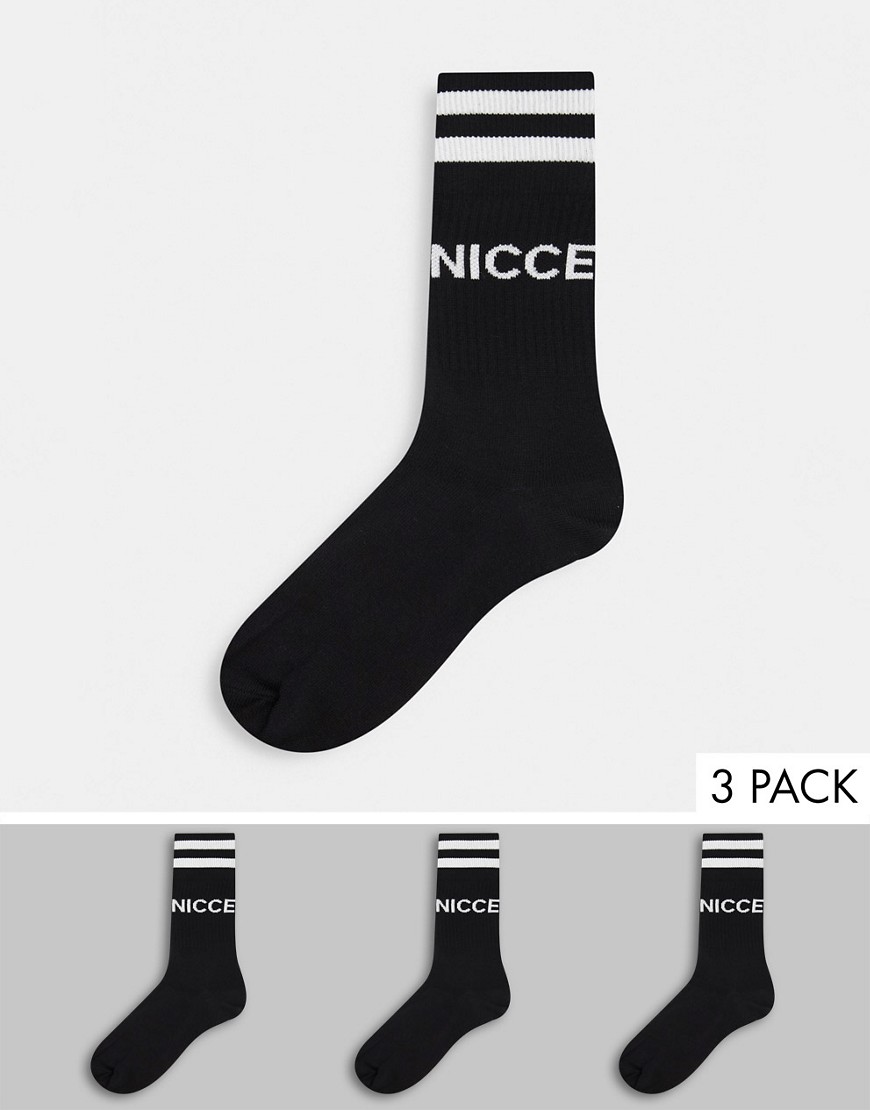 Nicce – Svarta strumpor i 3-pack