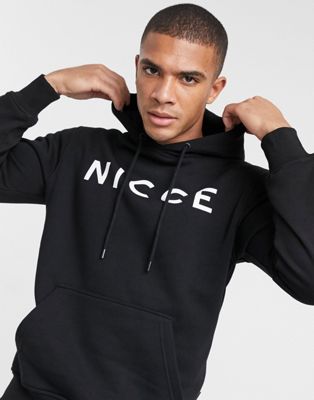 Homme Nicce - Sweat à capuche avec logo original - Noir