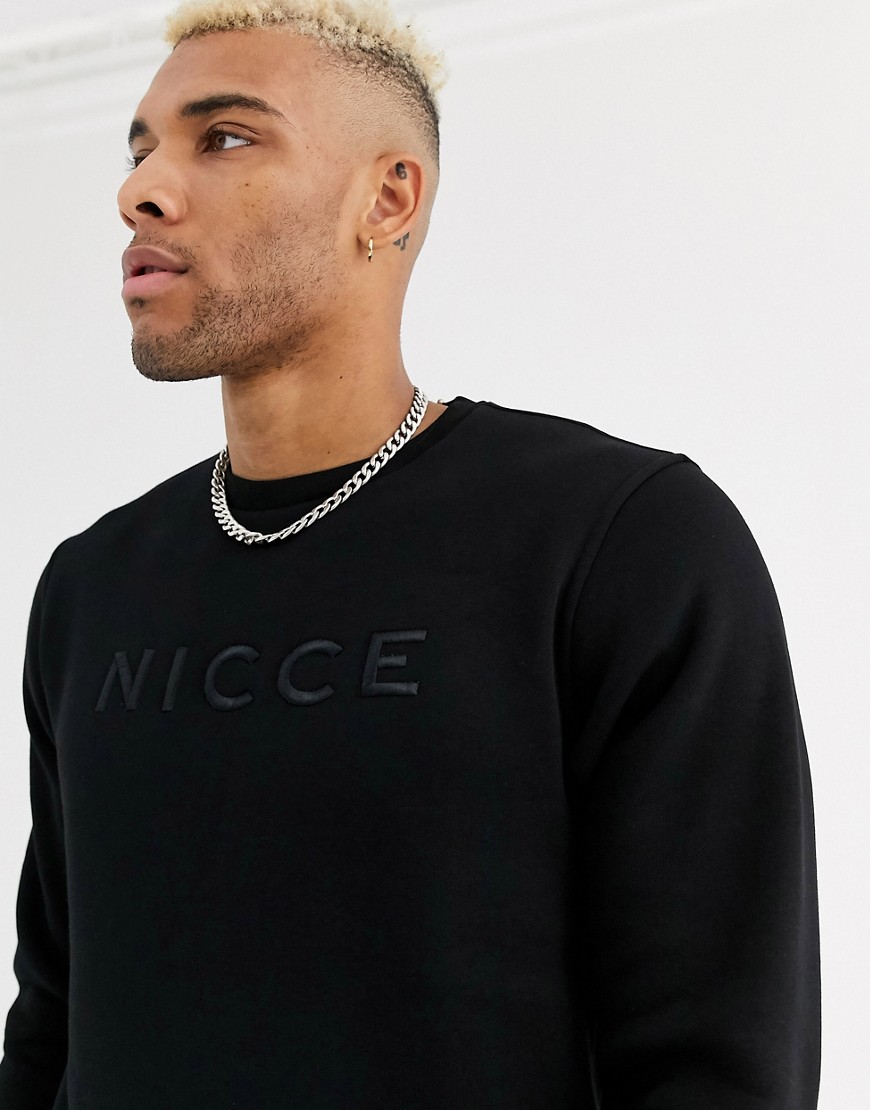 Nicce - Sweatshirt met geborduurd logo in zwart