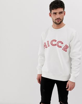 Nicce - Sweatshirt met groot logo in wit